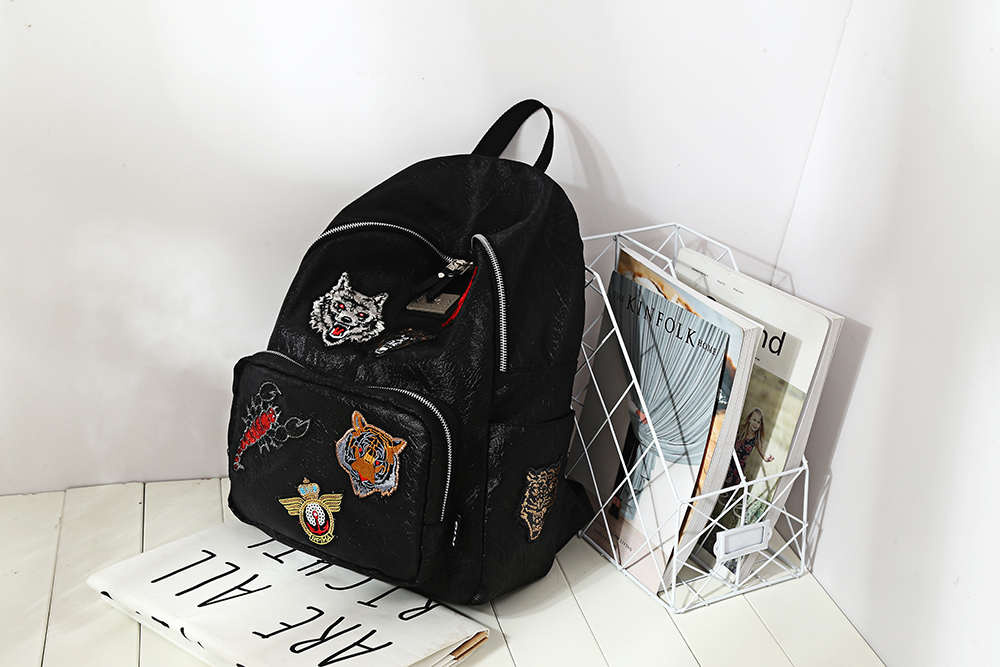 PU leather casual backpack