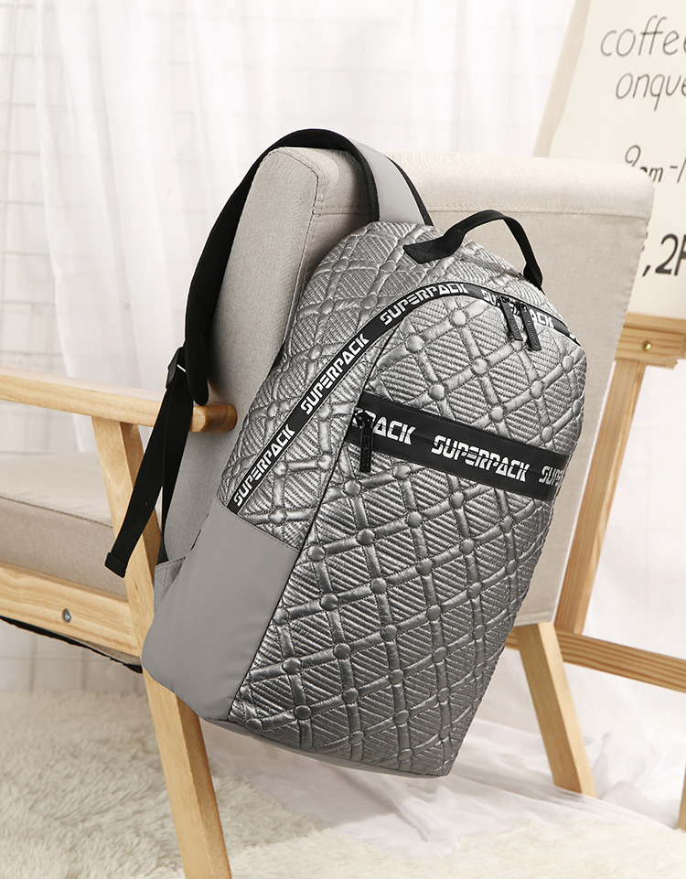gray casual backpack